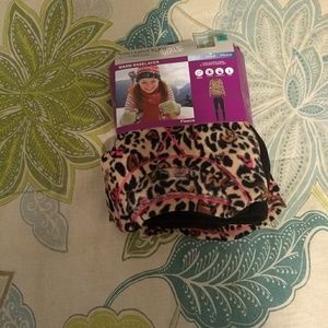 New-Girls Fleece, Cheetah Legging & LS Crew Set